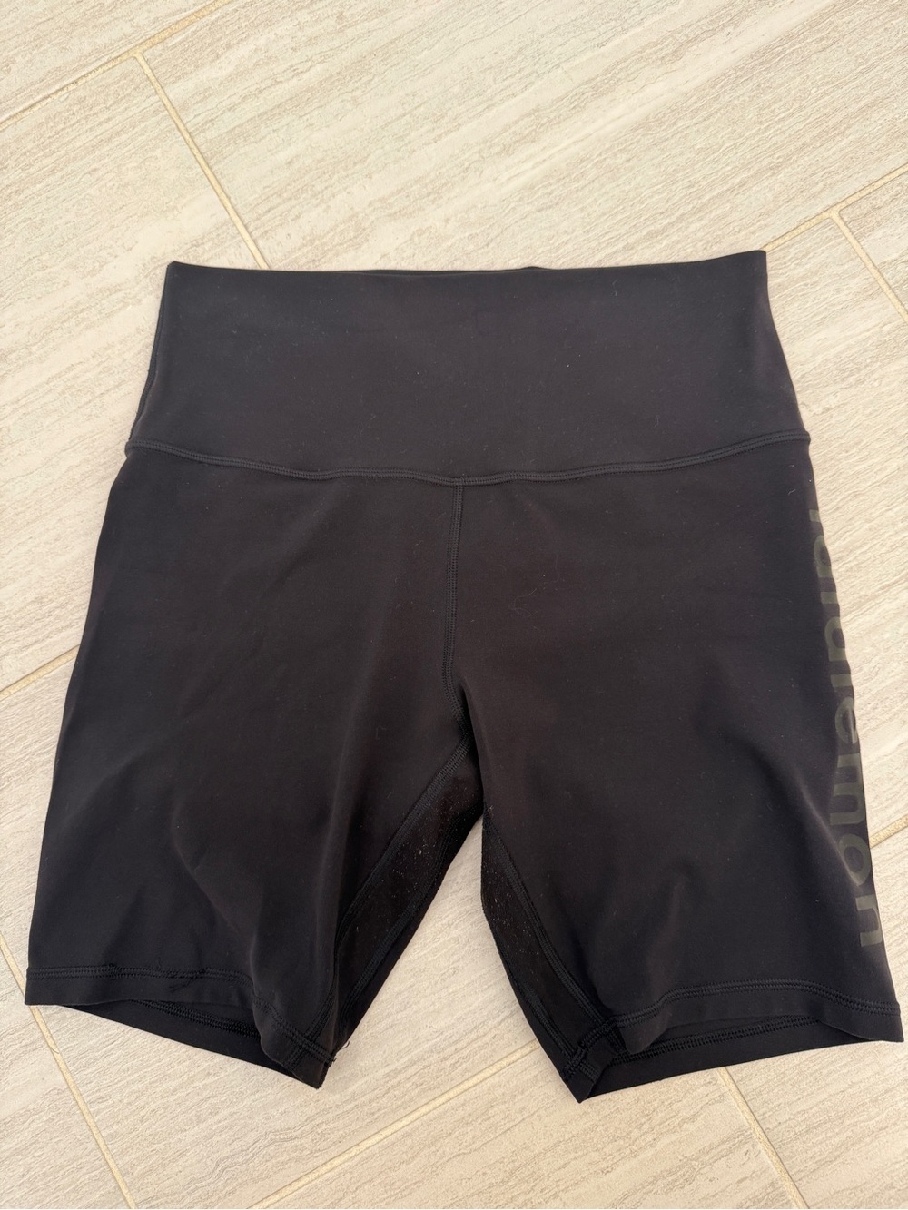 Women's Black High-Waist Lululemon Bike Shorts